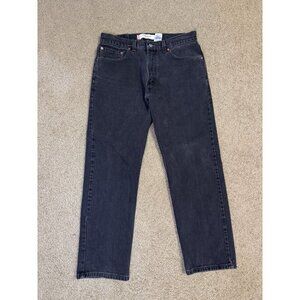LEVIS 505 Regular Fit Jeans Mens 32x27.5 Black Gray Denim Pants Rugged Work READ